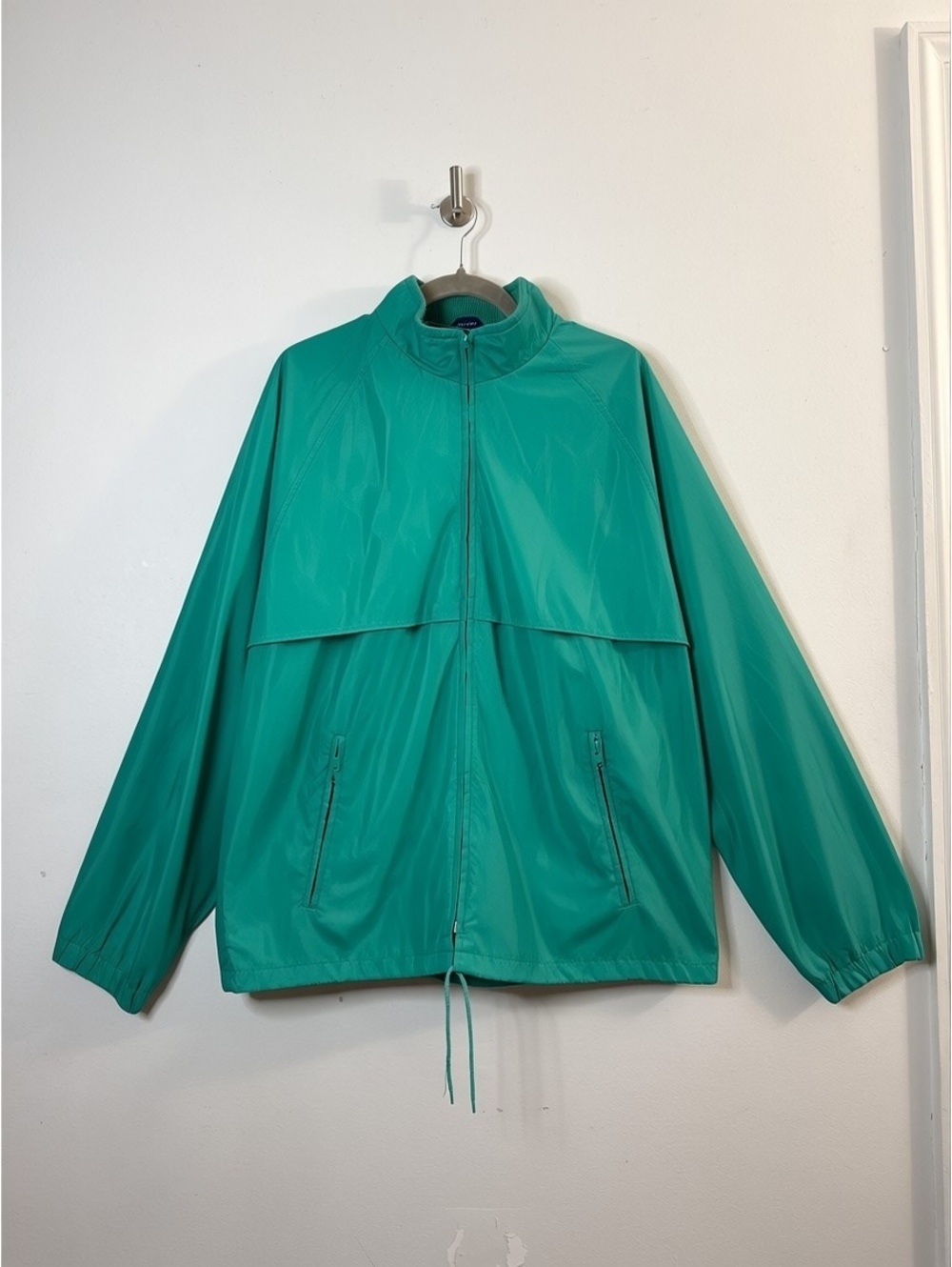 Vintage 90s Lands’ End Direct Merchants Windbreaker Jacket Men’s LGreen Full Zip
